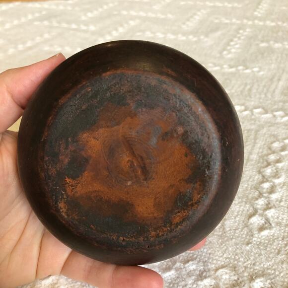 VTG Hand Carved Wooden Trinket Box w/ Lid Rustic Boho Decor Small Leaf 4"x2.5" - Picture 6 of 10